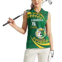 Personalised Tonga Liahona-Saineha High School Women Sleeveless Polo Shirt Happy 76 Years Anniversary
