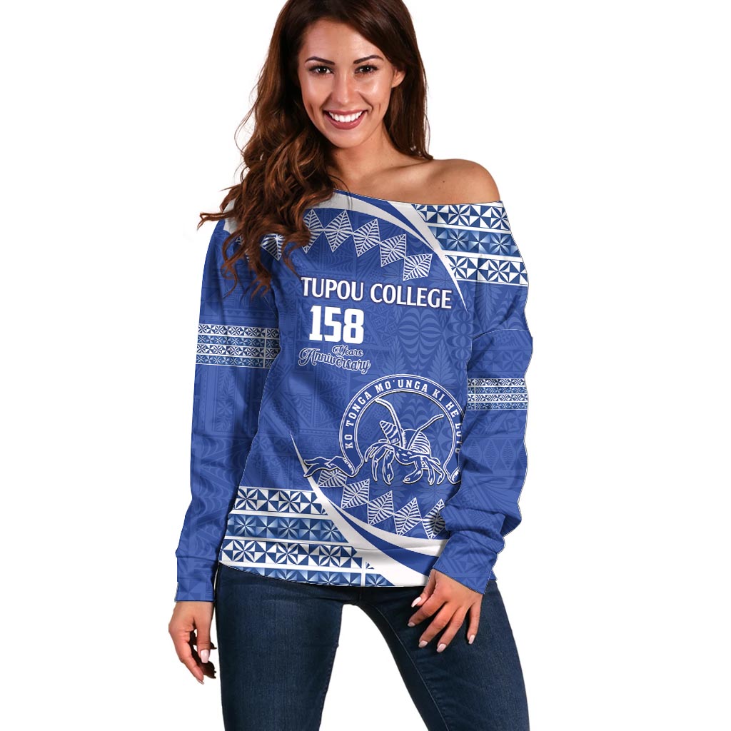 Personalised Tonga Tupou College Toloa Off Shoulder Sweater Happy 158 Years Anniversary