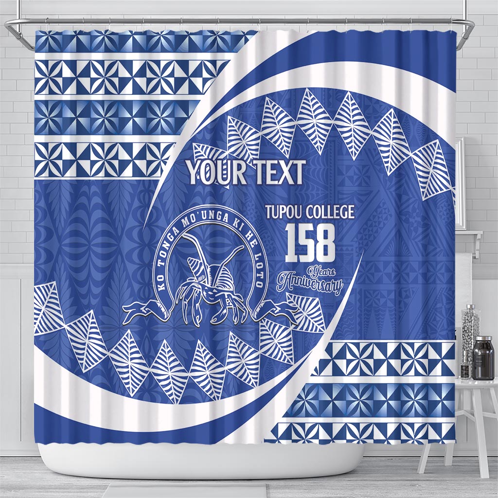 Personalised Tonga Tupou College Toloa Shower Curtain Happy 158 Years Anniversary