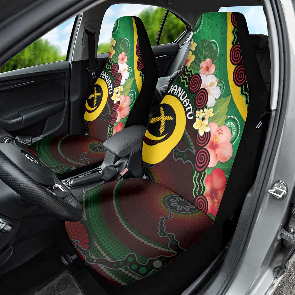 Long God Yumi Stanap Vanuatu Car Seat Cover Tropical Flowers Aboriginal Pattern