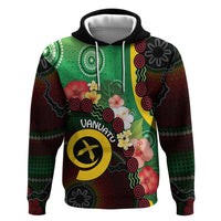 Long God Yumi Stanap Vanuatu Hoodie Tropical Flowers Aboriginal Pattern