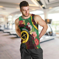 Long God Yumi Stanap Vanuatu Men Tank Top Tropical Flowers Aboriginal Pattern