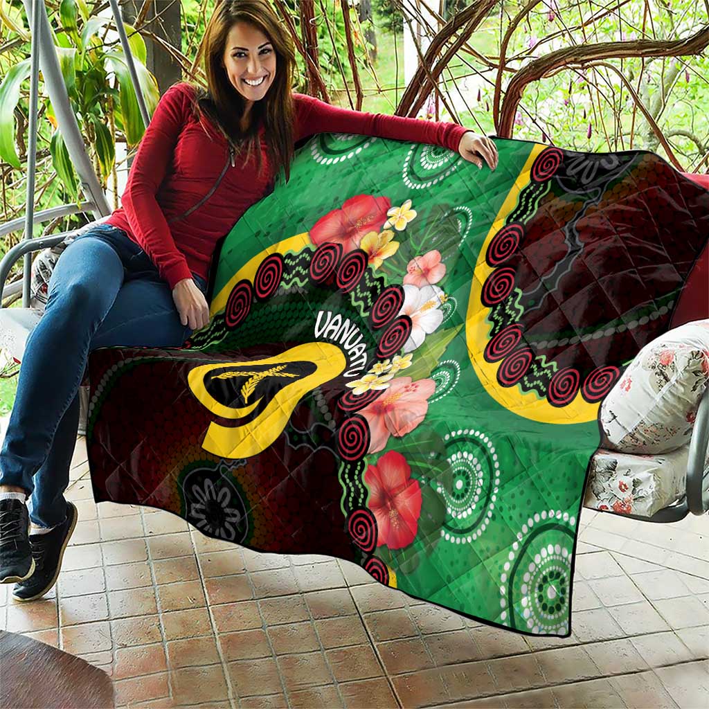 Long God Yumi Stanap Vanuatu Quilt Tropical Flowers Aboriginal Pattern