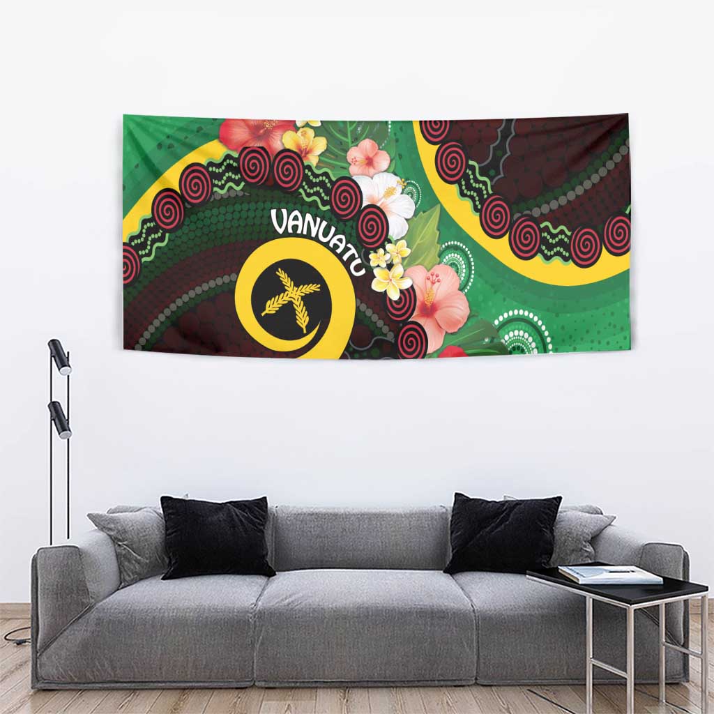Long God Yumi Stanap Vanuatu Tapestry Tropical Flowers Aboriginal Pattern