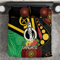 Tamtam Drum Vanuatu Bedding Set Boar Tusk Aboriginal Flag Style LT14 Black - Polynesian Pride