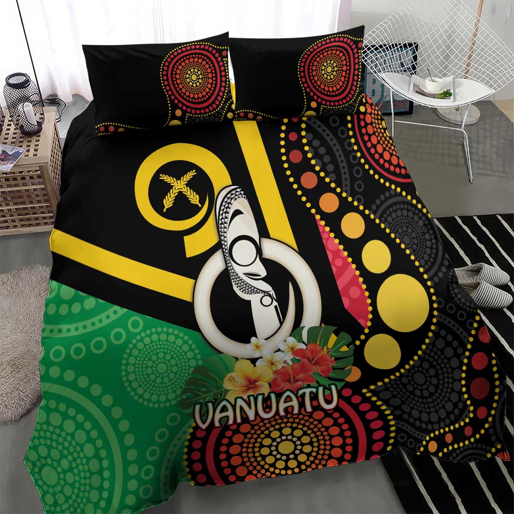 Tamtam Drum Vanuatu Bedding Set Boar Tusk Aboriginal Flag Style LT14 - Polynesian Pride
