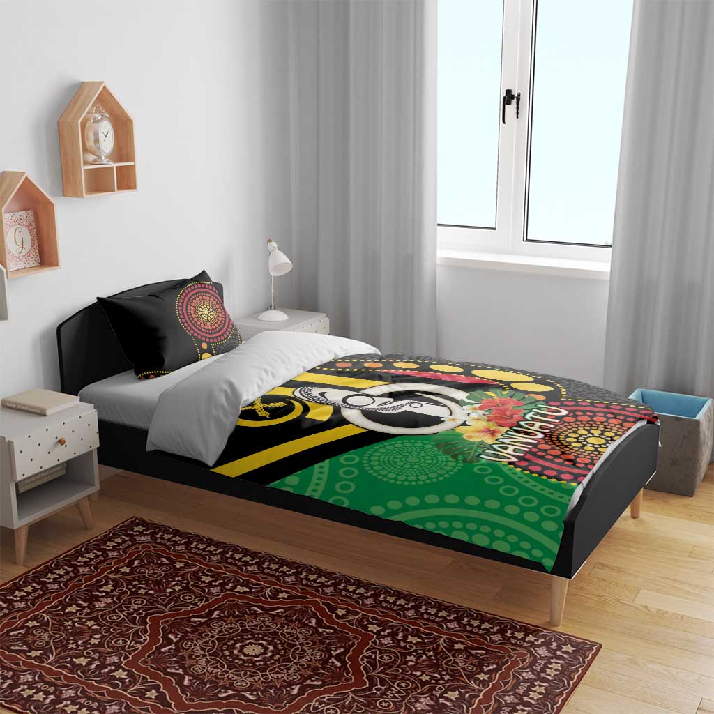 Tamtam Drum Vanuatu Bedding Set Boar Tusk Aboriginal Flag Style LT14 - Polynesian Pride