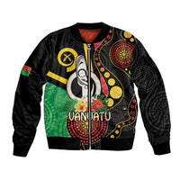 Tamtam Drum Vanuatu Bomber Jacket Boar Tusk Aboriginal Flag Style