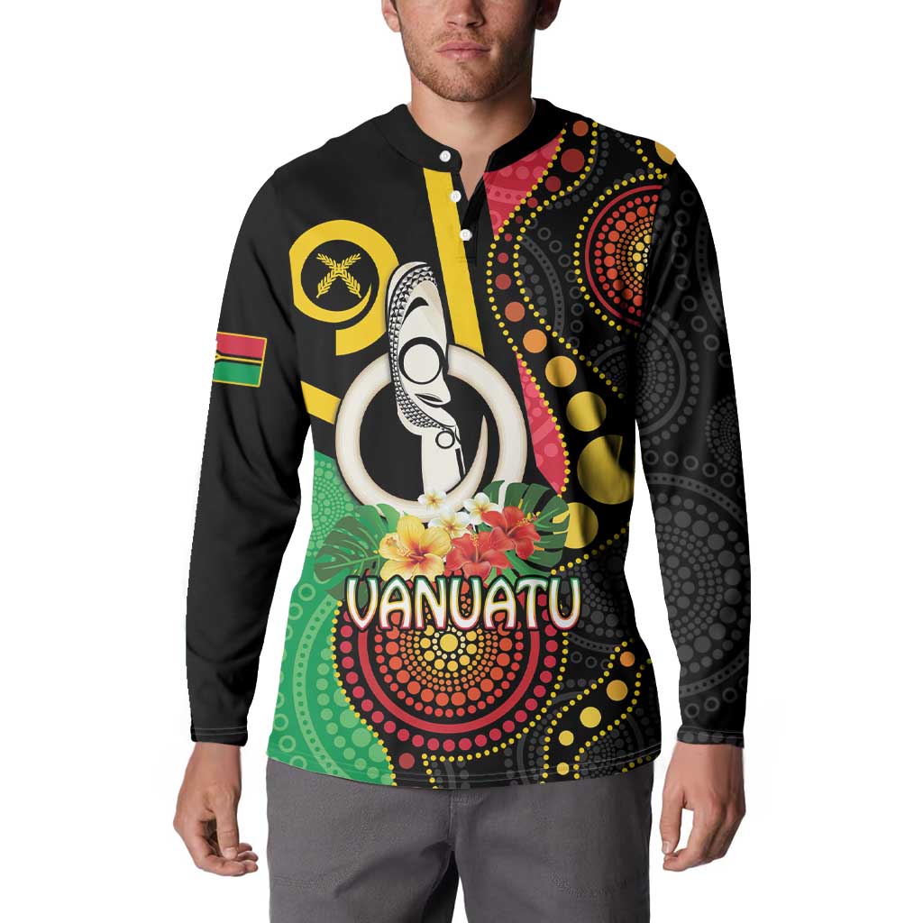 Tamtam Drum Vanuatu Button Sweatshirt Boar Tusk Aboriginal Flag Style
