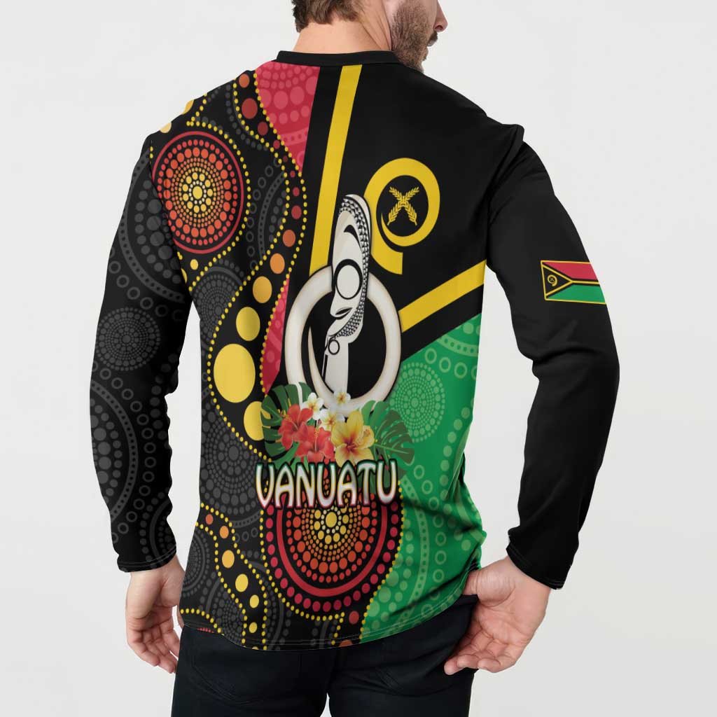 Tamtam Drum Vanuatu Button Sweatshirt Boar Tusk Aboriginal Flag Style