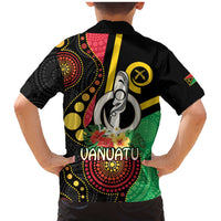 Tamtam Drum Vanuatu Family Matching Mermaid Dress and Hawaiian Shirt Boar Tusk Aboriginal Flag Style