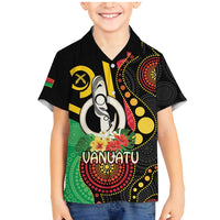Tamtam Drum Vanuatu Family Matching Mermaid Dress and Hawaiian Shirt Boar Tusk Aboriginal Flag Style
