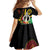 Tamtam Drum Vanuatu Family Matching Off The Shoulder Long Sleeve Dress and Hawaiian Shirt Boar Tusk Aboriginal Flag Style