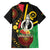 Tamtam Drum Vanuatu Family Matching Off The Shoulder Long Sleeve Dress and Hawaiian Shirt Boar Tusk Aboriginal Flag Style