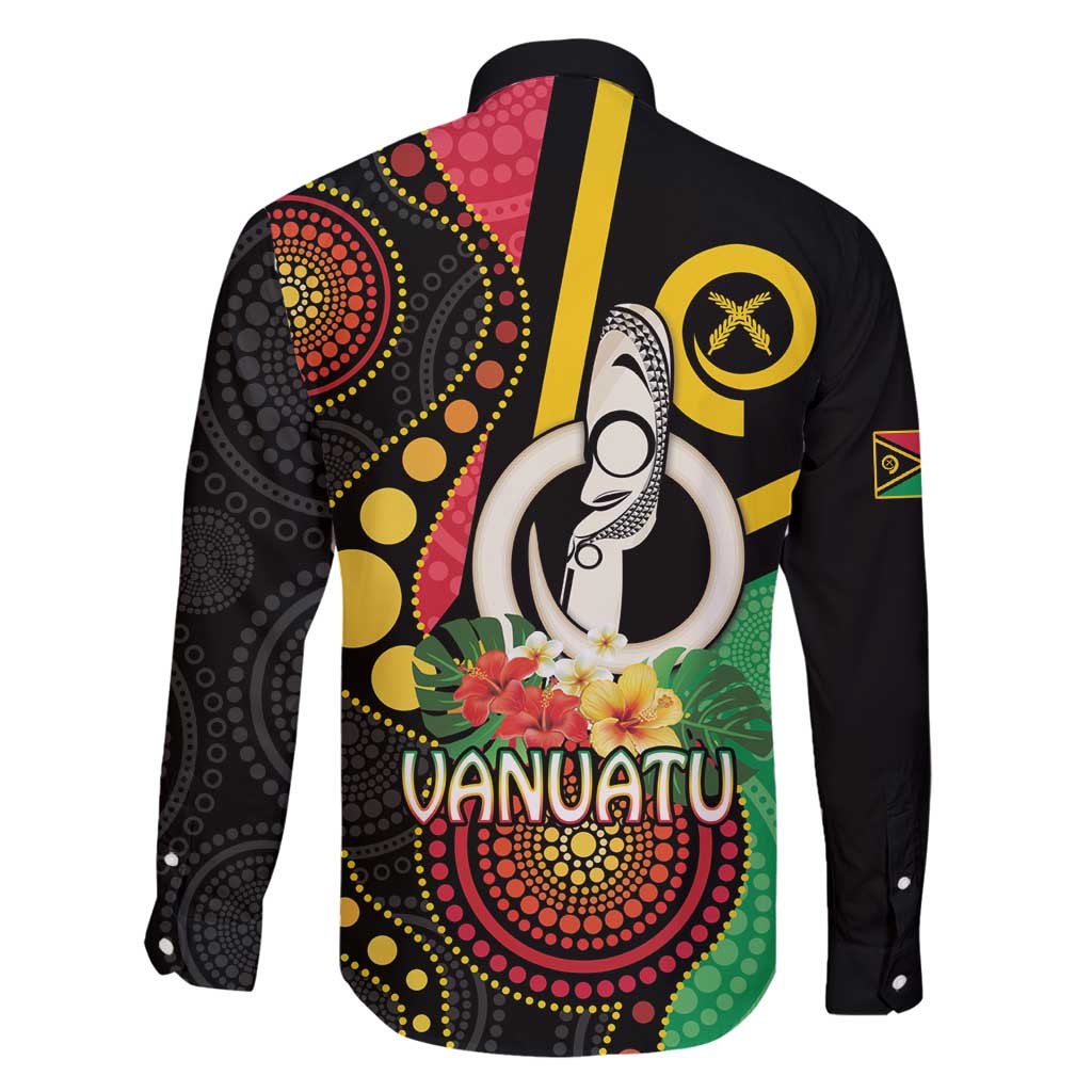 Tamtam Drum Vanuatu Family Matching Off Shoulder Short Dress and Hawaiian Shirt Boar Tusk Aboriginal Flag Style