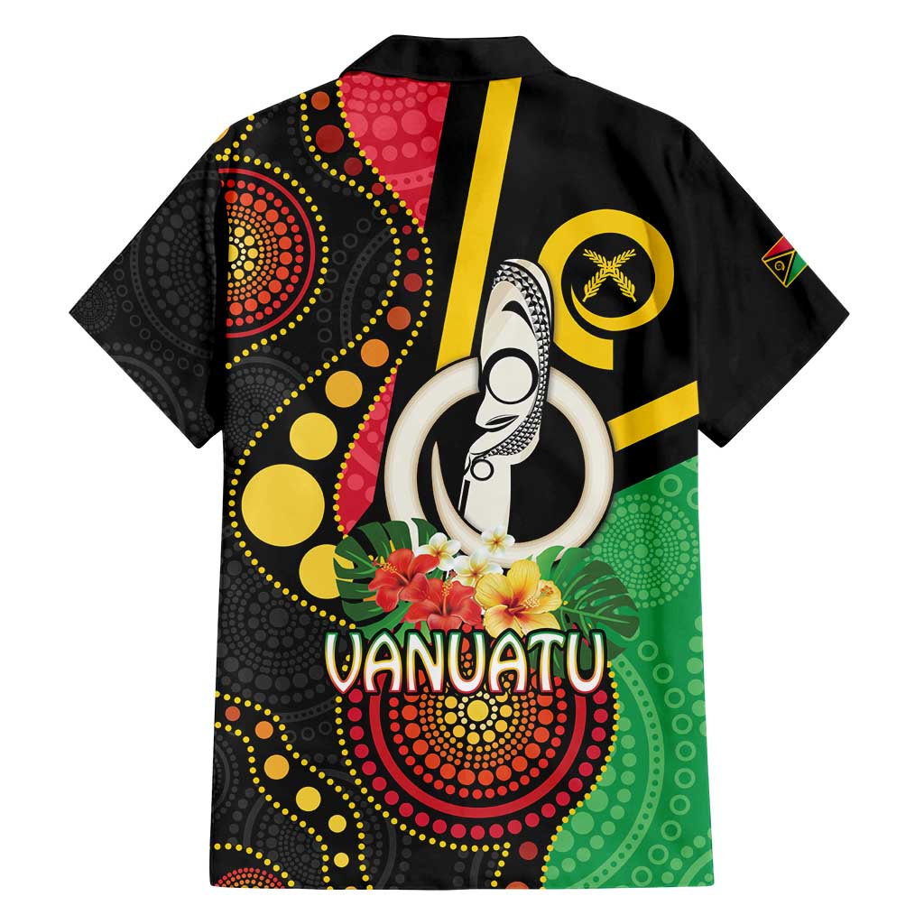 Tamtam Drum Vanuatu Family Matching Puletasi and Hawaiian Shirt Boar Tusk Aboriginal Flag Style