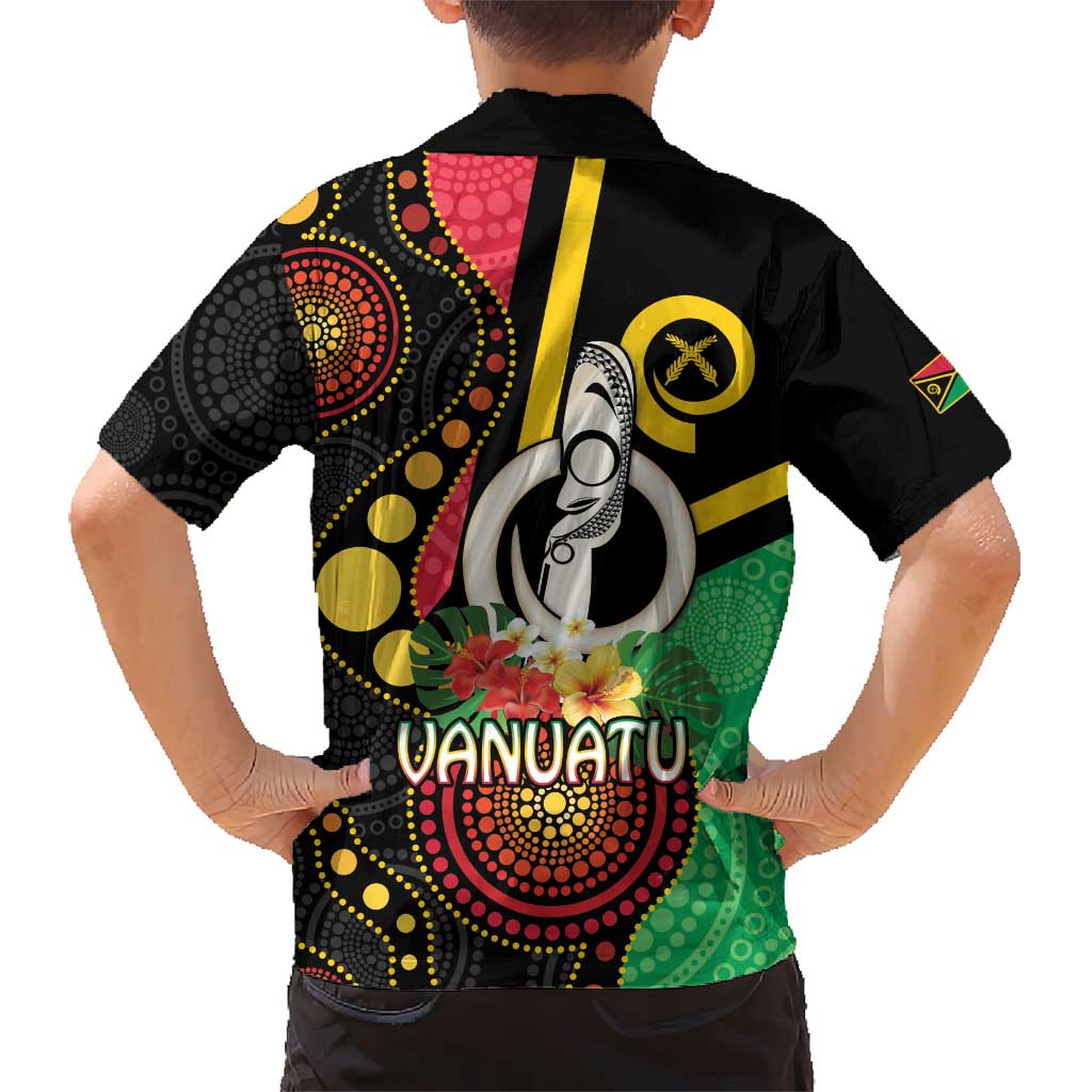 Tamtam Drum Vanuatu Hawaiian Shirt Boar Tusk Aboriginal Flag Style
