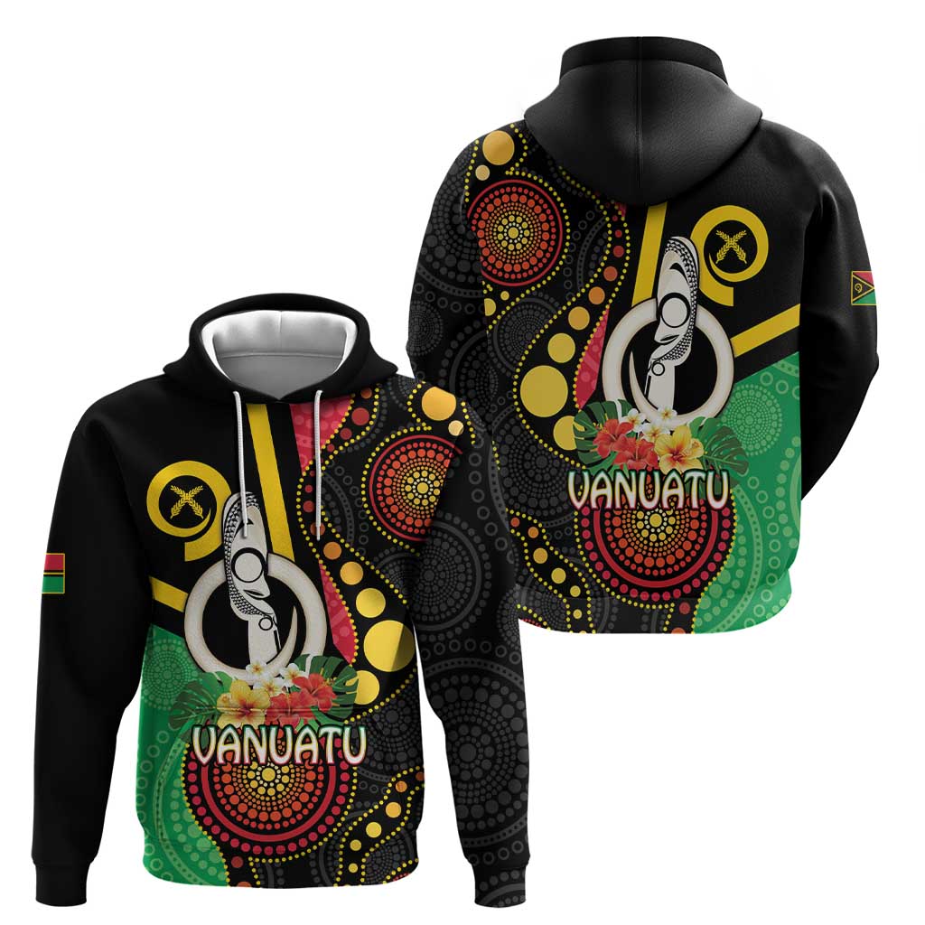 Tamtam Drum Vanuatu Hoodie Boar Tusk Aboriginal Flag Style