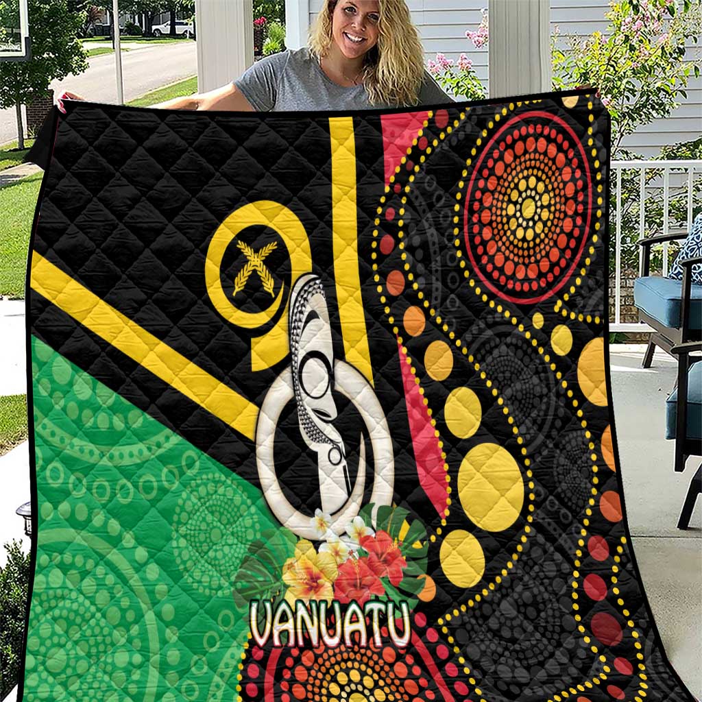 Tamtam Drum Vanuatu Quilt Boar Tusk Aboriginal Flag Style