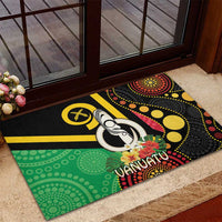 Tamtam Drum Vanuatu Rubber Doormat Boar Tusk Aboriginal Flag Style