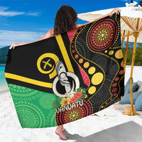 Tamtam Drum Vanuatu Sarong Boar Tusk Aboriginal Flag Style LT14 One Size 44 x 66 inches Black - Polynesian Pride