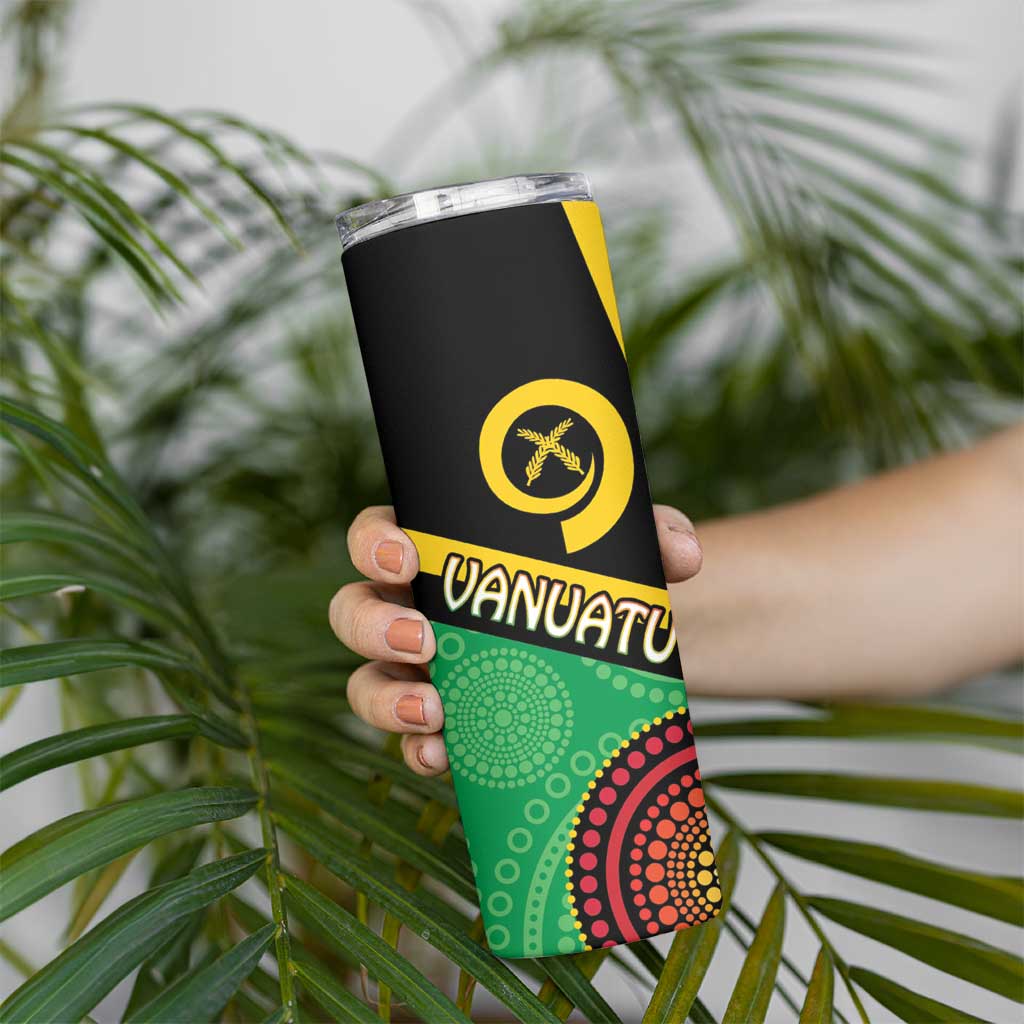Tamtam Drum Vanuatu Skinny Tumbler Boar Tusk Aboriginal Flag Style