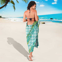 Hawaii Jade Vine Lei Sarong Aloha Palaka Motif - Turquoise - Polynesian Pride