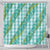Hawaii Jade Vine Lei Shower Curtain Aloha Palaka Motif - Turquoise - Polynesian Pride