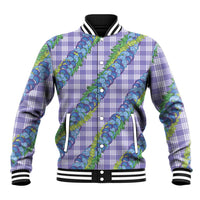 Hawaii Jade Vine Lei Baseball Jacket Aloha Palaka Motif - Purple - Polynesian Pride