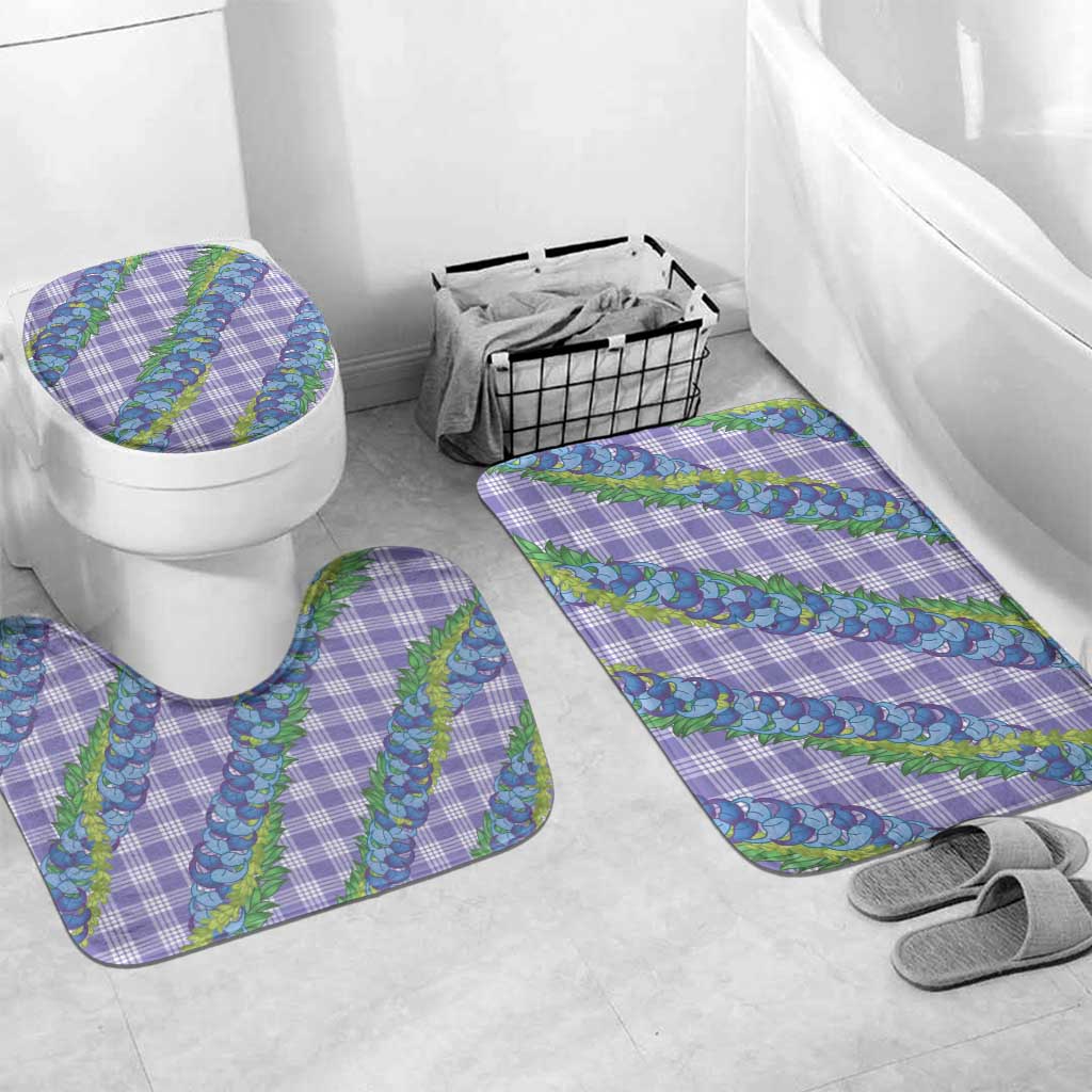 Hawaii Jade Vine Lei Bathroom Set Aloha Palaka Motif - Purple - Polynesian Pride