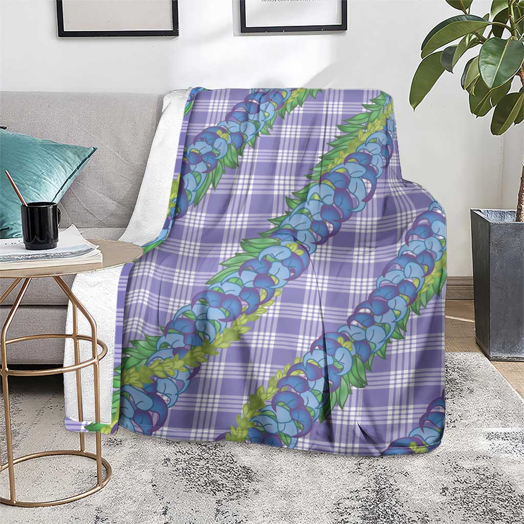 Hawaii Jade Vine Lei Blanket Aloha Palaka Motif - Purple - Polynesian Pride