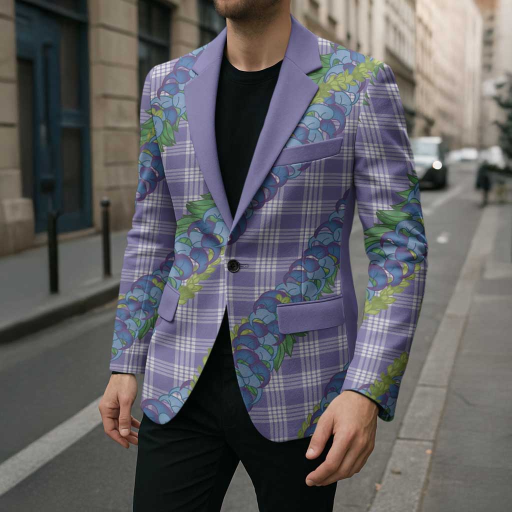 Hawaii Jade Vine Lei Blazer Aloha Palaka Motif - Purple - Polynesian Pride