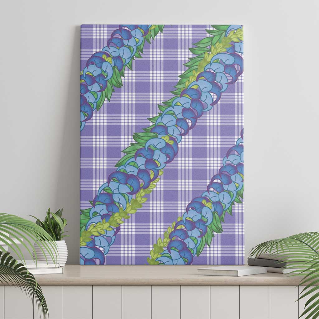 Hawaii Jade Vine Lei Canvas Wall Art Aloha Palaka Motif - Purple - Polynesian Pride