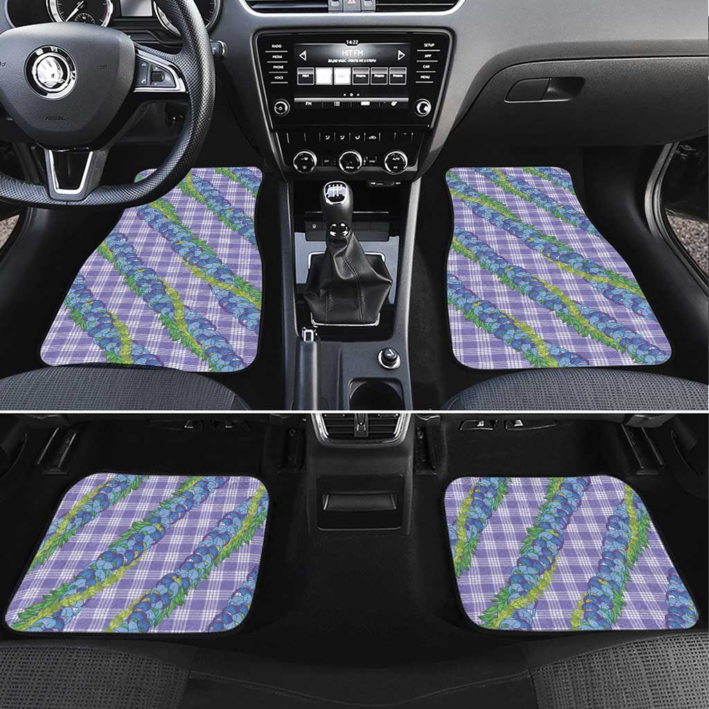 Hawaii Jade Vine Lei Car Mats Aloha Palaka Motif - Purple - Polynesian Pride