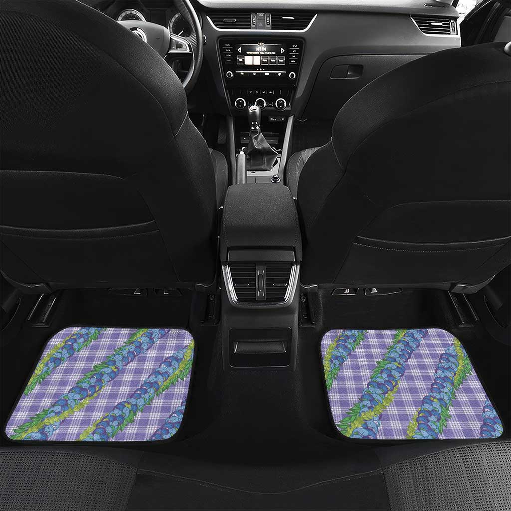 Hawaii Jade Vine Lei Car Mats Aloha Palaka Motif - Purple - Polynesian Pride