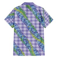 Hawaii Jade Vine Lei Family Matching Off Shoulder Maxi Dress and Hawaiian Shirt Aloha Palaka Motif - Purple - Polynesian Pride