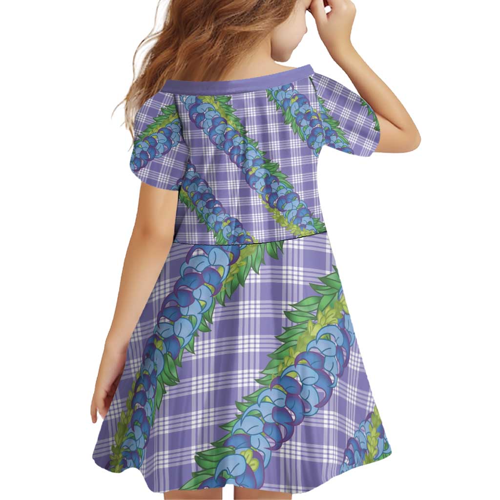 Hawaii Jade Vine Lei Family Matching Off Shoulder Short Dress and Hawaiian Shirt Aloha Palaka Motif - Purple - Polynesian Pride