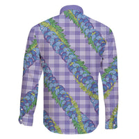 Hawaii Jade Vine Lei Family Matching Puletasi and Hawaiian Shirt Aloha Palaka Motif - Purple - Polynesian Pride