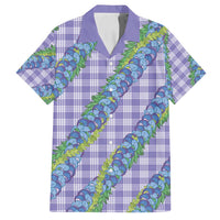 Hawaii Jade Vine Lei Family Matching Tank Maxi Dress and Hawaiian Shirt Aloha Palaka Motif - Purple - Polynesian Pride