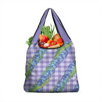 Hawaii Jade Vine Lei Grocery Bag Aloha Palaka Motif - Purple - Polynesian Pride