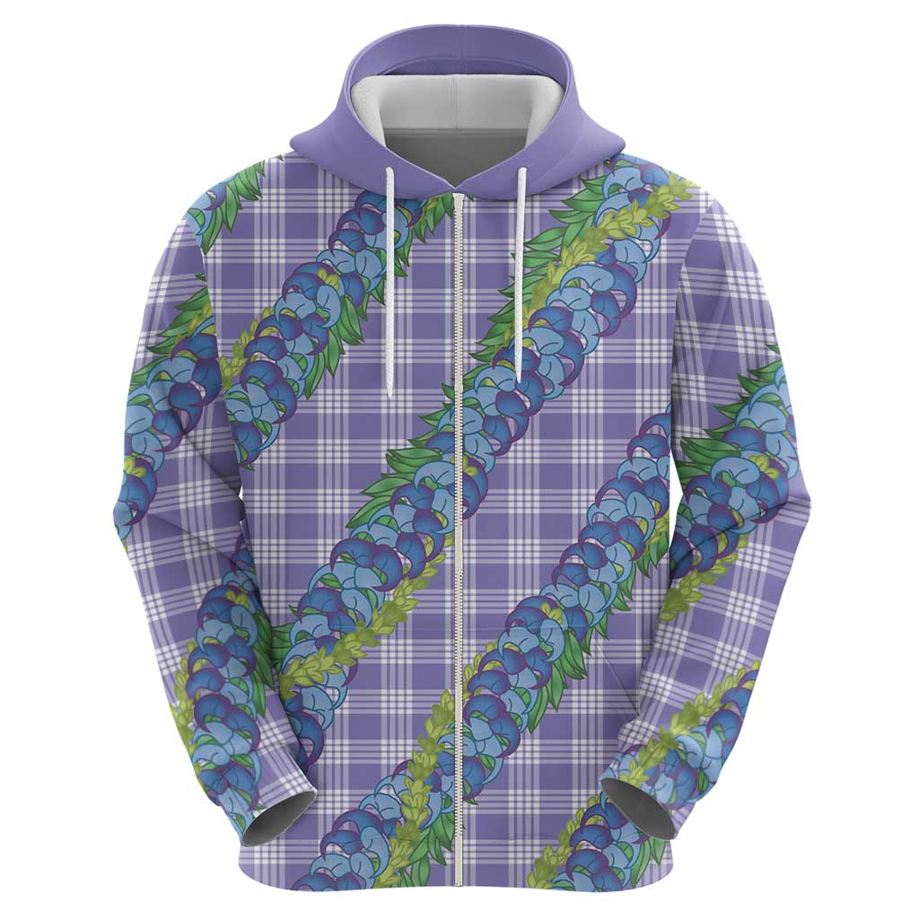 Hawaii Jade Vine Lei Hoodie Aloha Palaka Motif - Purple - Polynesian Pride
