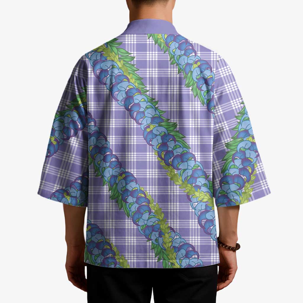 Hawaii Jade Vine Lei Kimono Aloha Palaka Motif - Purple - Polynesian Pride