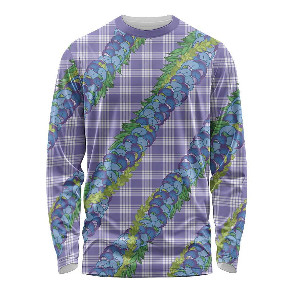 Hawaii Jade Vine Lei Long Sleeve Shirt Aloha Palaka Motif - Purple - Polynesian Pride