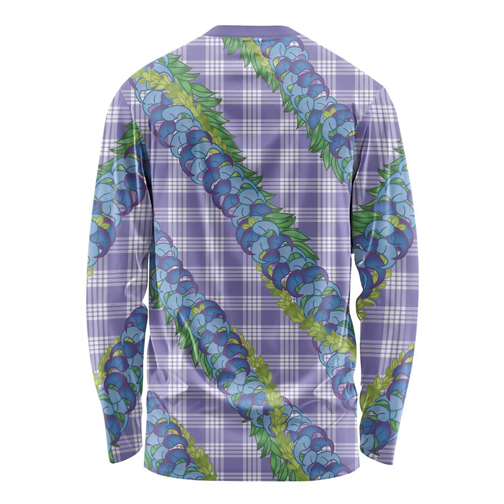 Hawaii Jade Vine Lei Long Sleeve Shirt Aloha Palaka Motif - Purple - Polynesian Pride