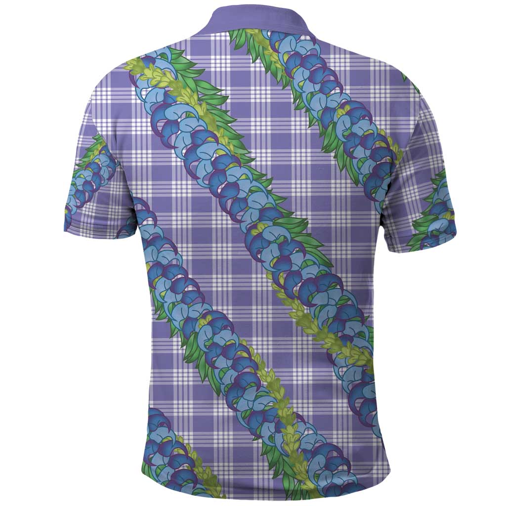Hawaii Jade Vine Lei Polo Shirt Aloha Palaka Motif - Purple - Polynesian Pride
