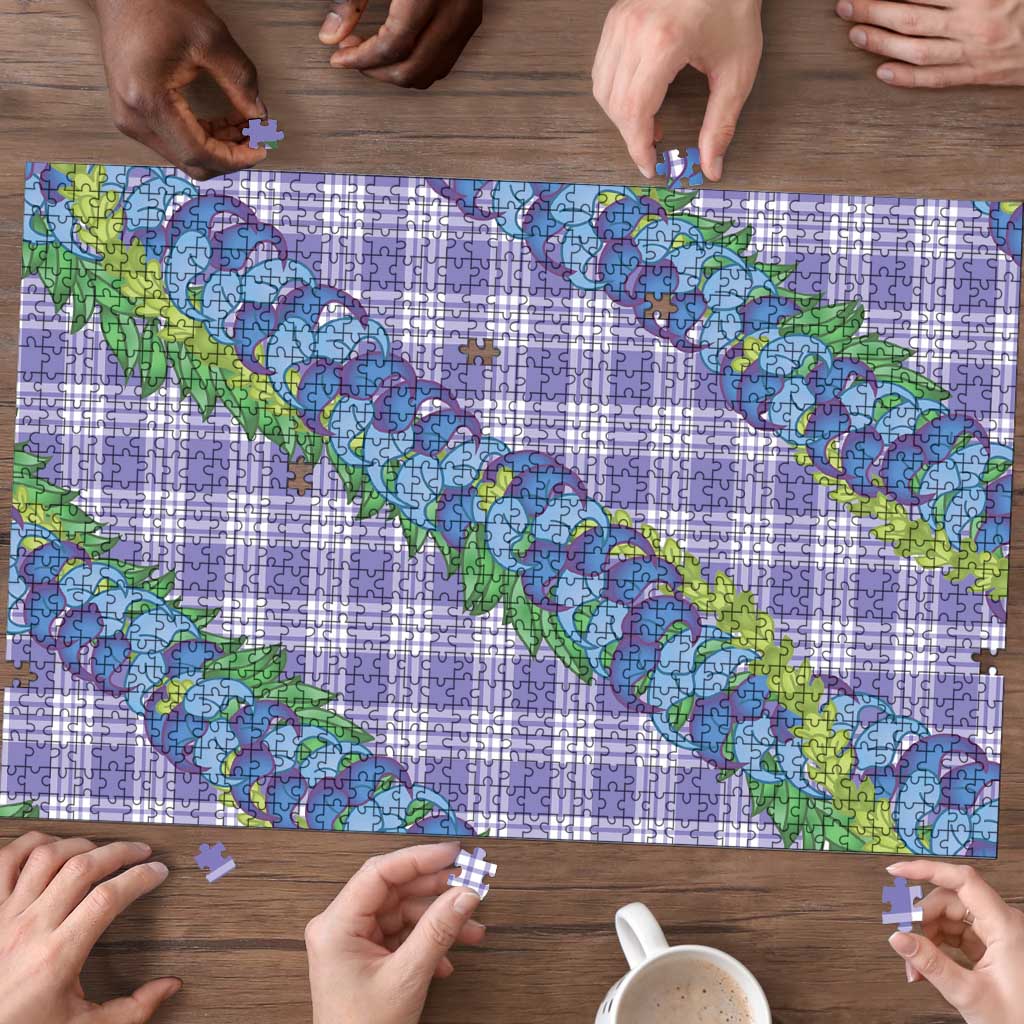 Hawaii Jade Vine Lei Puzzle Aloha Palaka Motif - Purple - Polynesian Pride