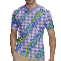 Hawaii Jade Vine Lei Rugby Jersey Aloha Palaka Motif - Purple - Polynesian Pride