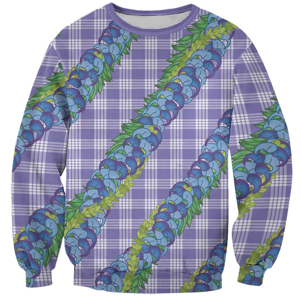 Hawaii Jade Vine Lei Sweatshirt Aloha Palaka Motif - Purple - Polynesian Pride