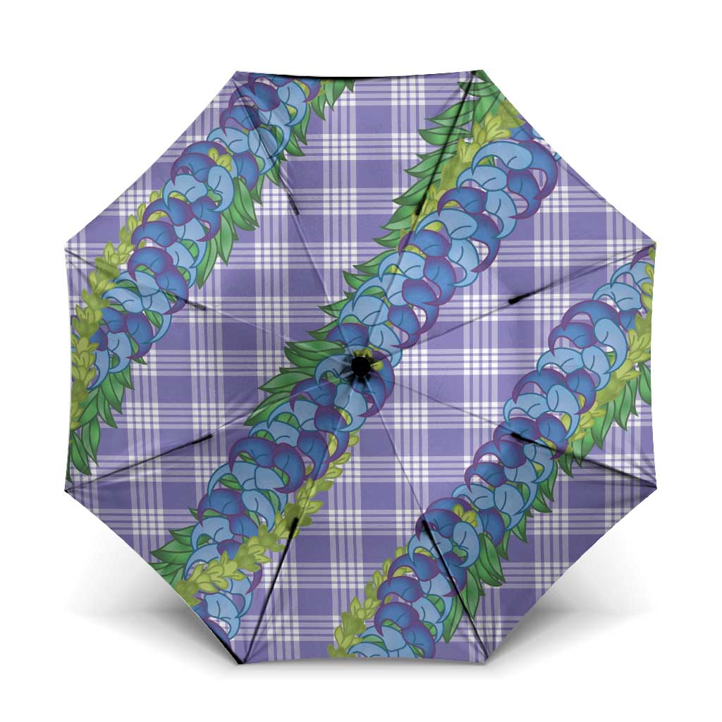 Hawaii Jade Vine Lei Umbrella Aloha Palaka Motif - Purple - Polynesian Pride