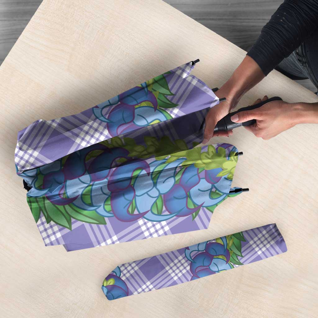 Hawaii Jade Vine Lei Umbrella Aloha Palaka Motif - Purple - Polynesian Pride